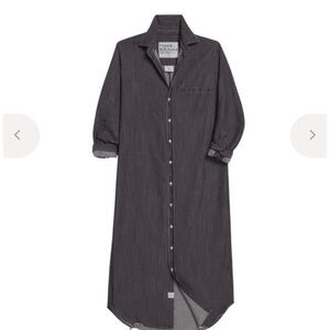 Frank & Eileen Rory long sleeve button-up maxi shirtdress black washed large